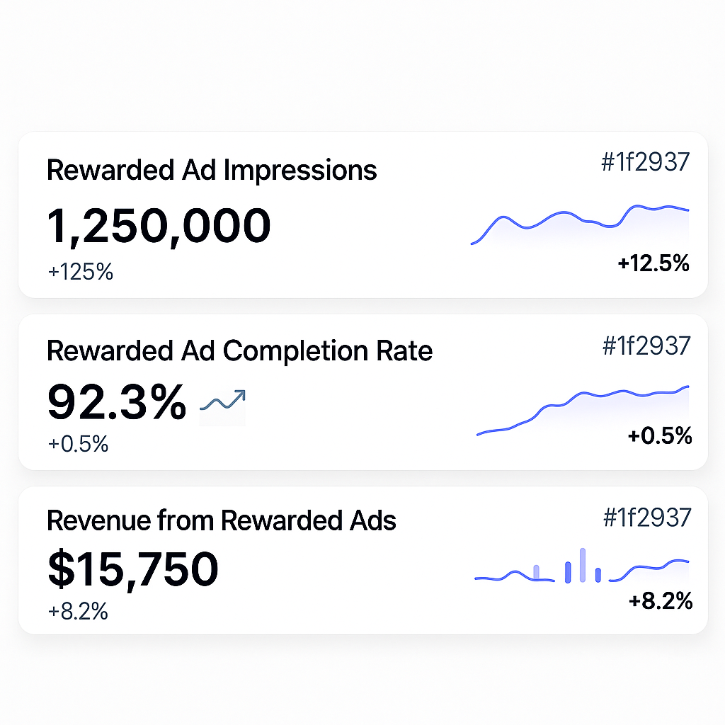 Dashboard showing publisher analytics